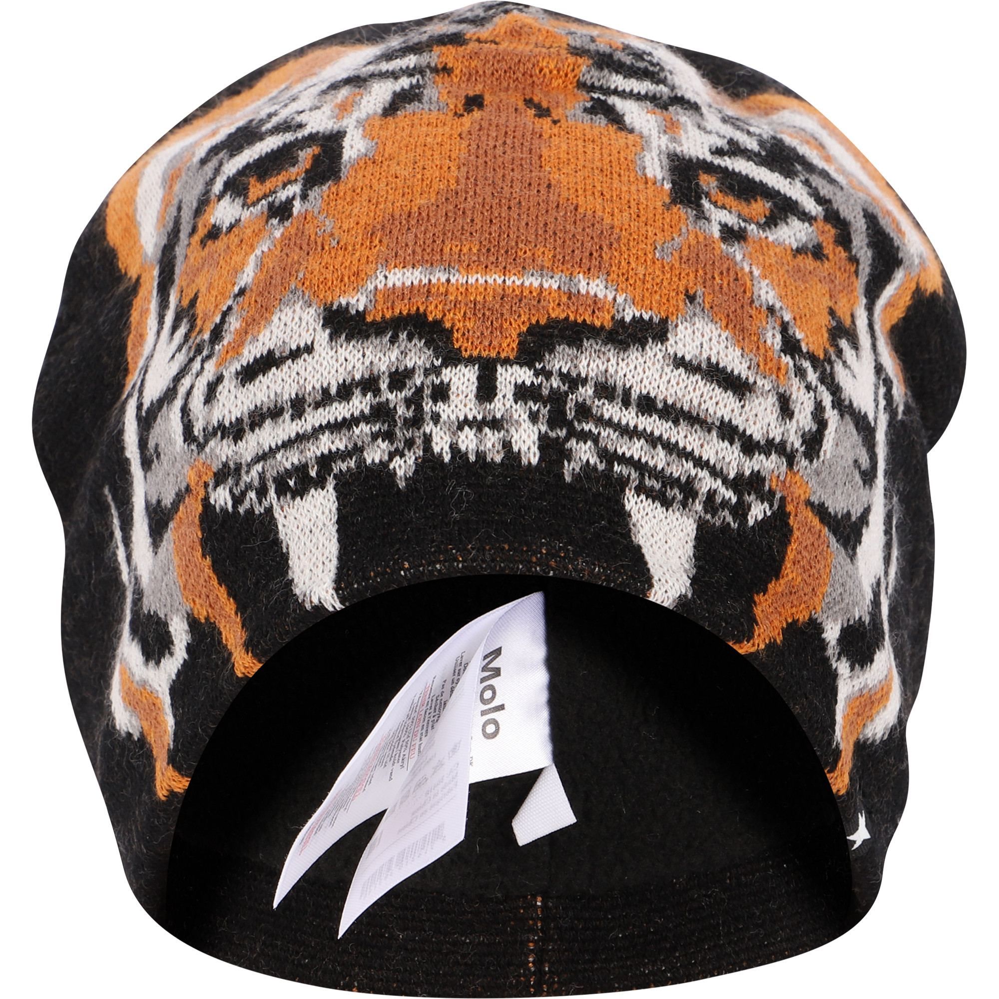 Molo Tiger Print Woolen Hat in Black —