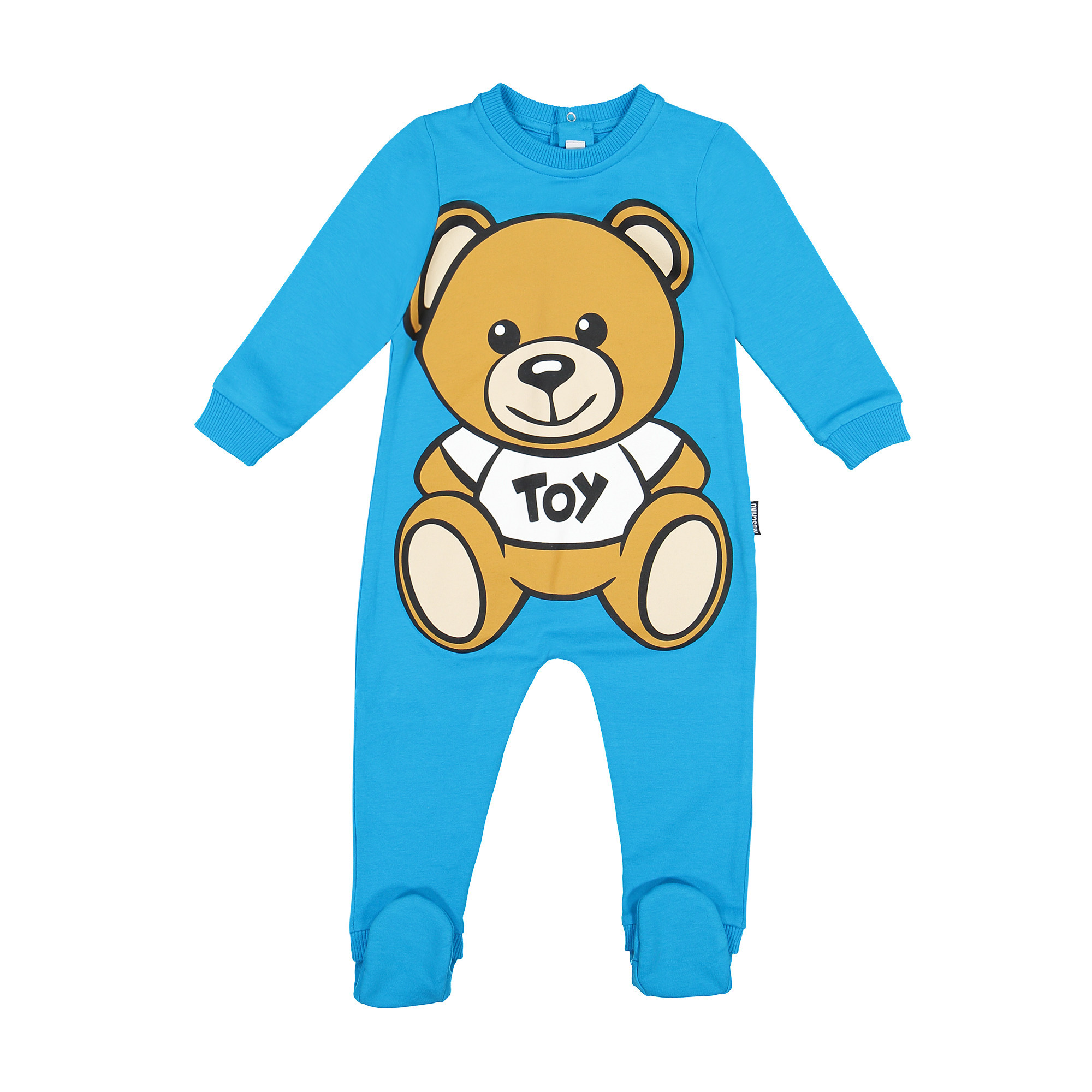 Moschino Baby Teddy Bear Blue Bodysuit with Cap for Boys