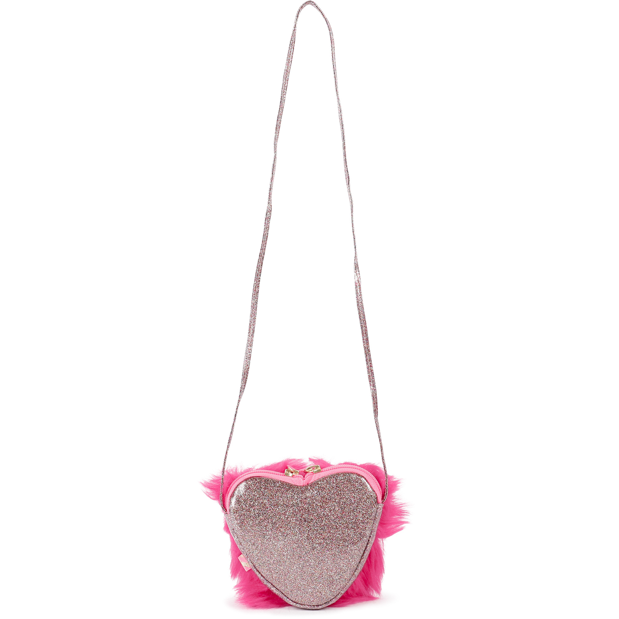 Billieblush Faux Fur Heart Shape Shoulder bag in Pink