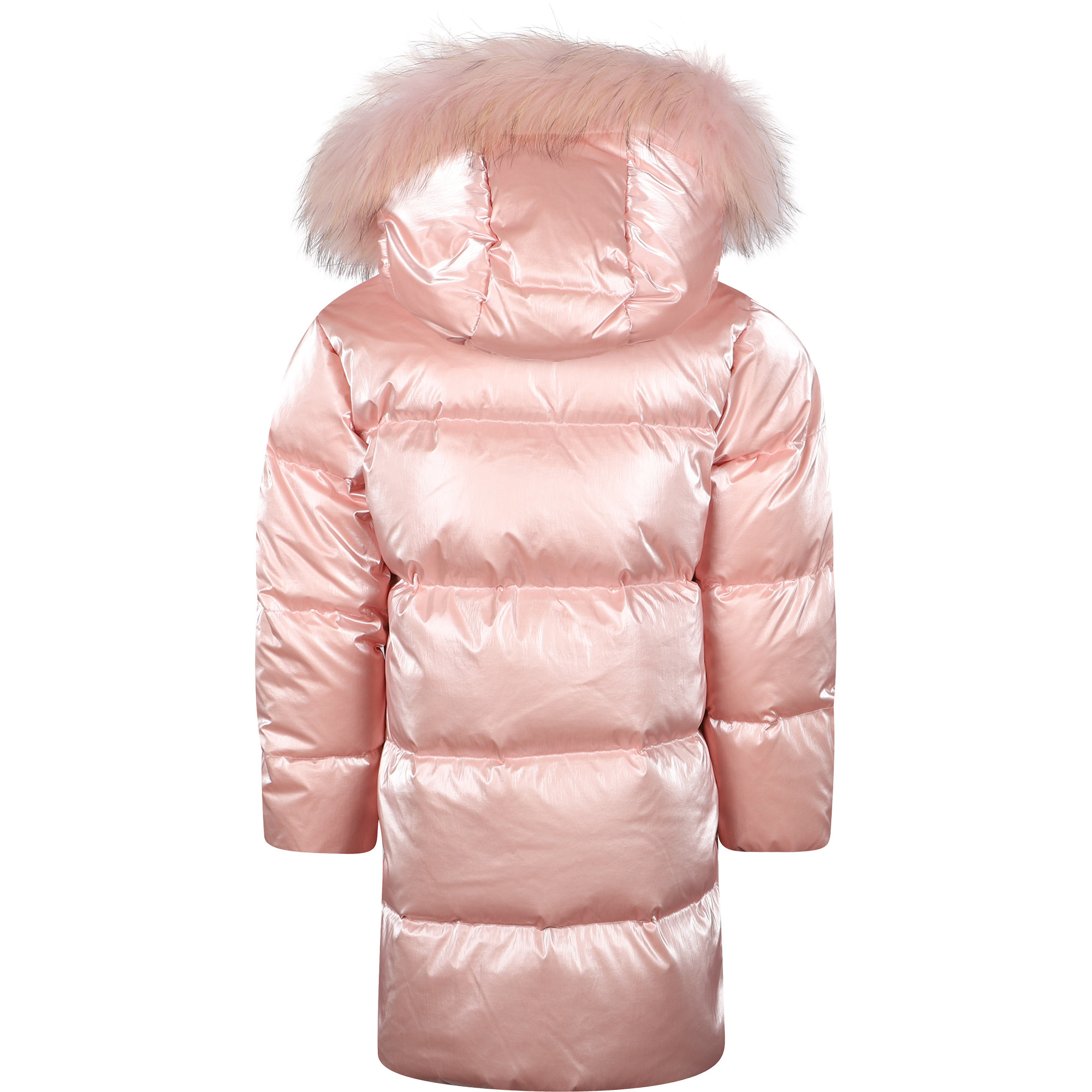 Bomboogie DownPadded Long Hooded Jacket in Light Pink —