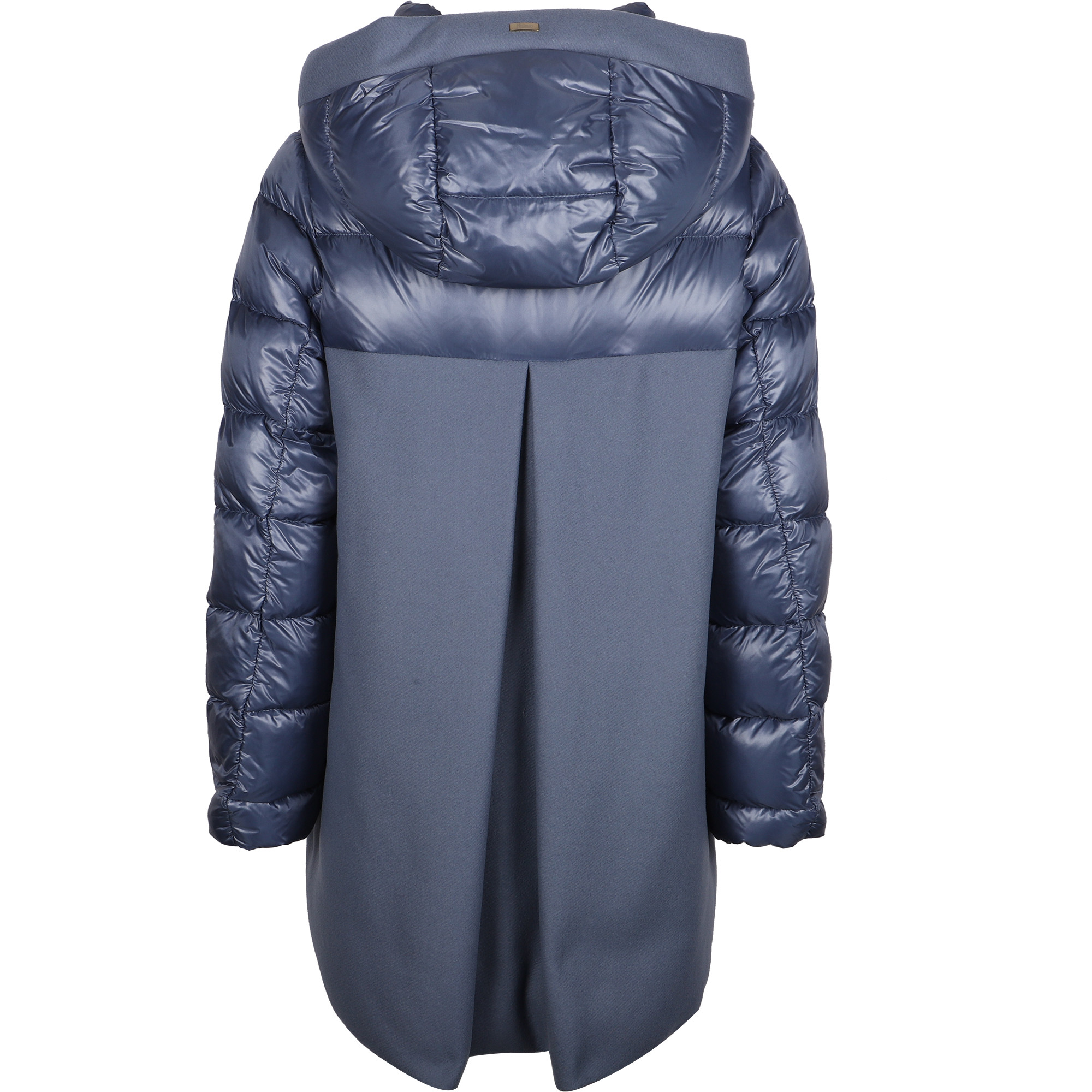 Herno Down-Padded Long Jacket with Removable Hood in Blue - BAMBINIFASHION.COM