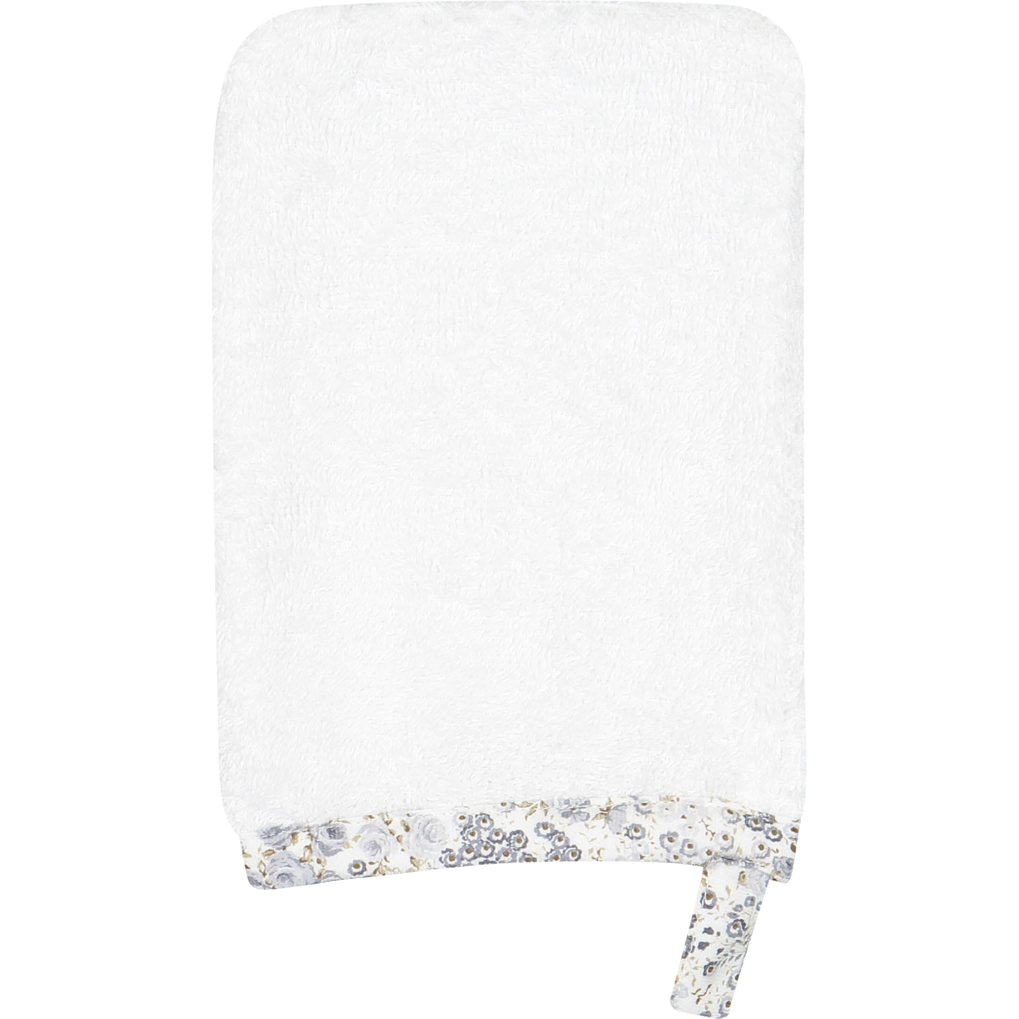 Il Gufo Floral Outline Baby Towel and Bath Sponge in White
