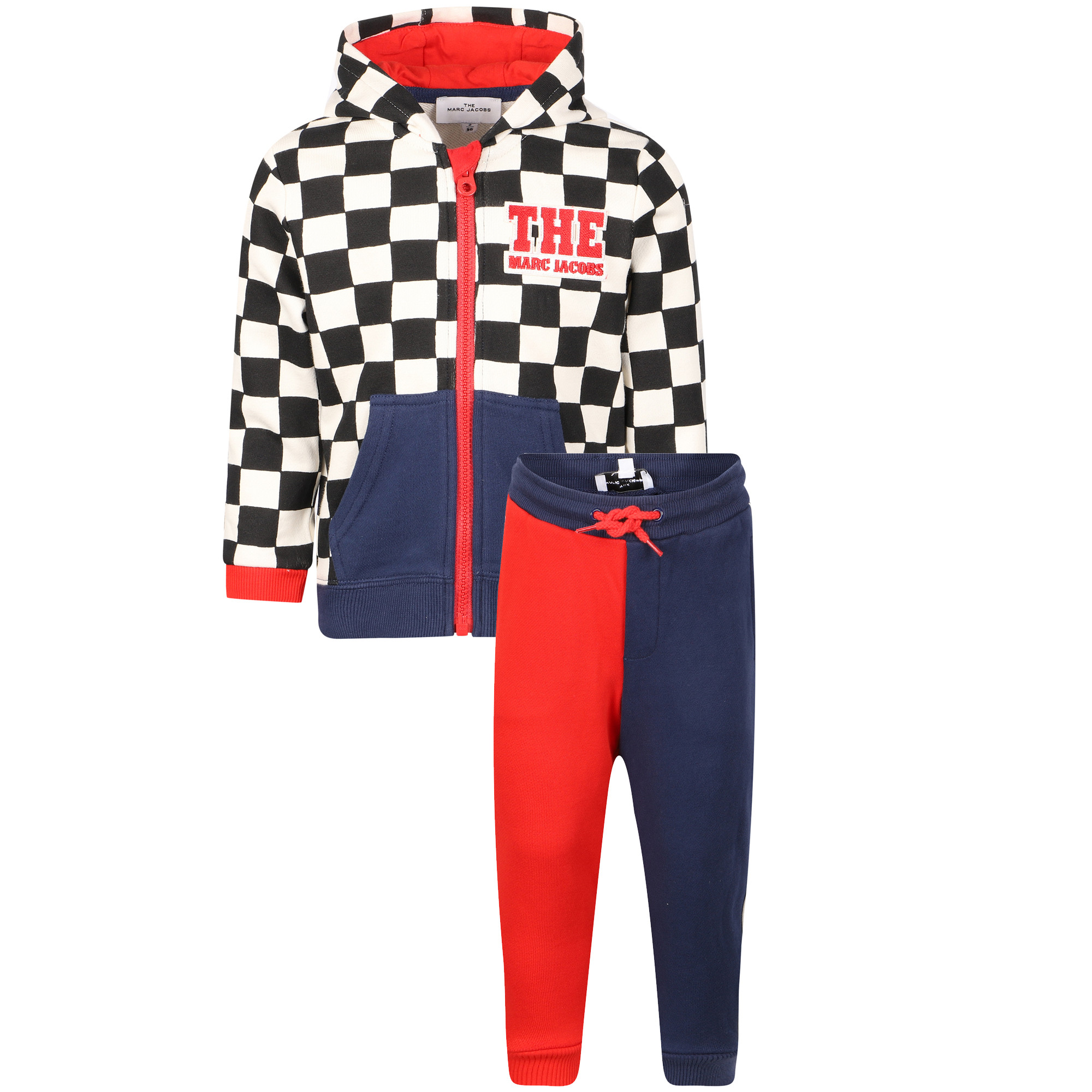 The Marc Jacobs Race Car Flag Print Tracksuit in Navy and Red