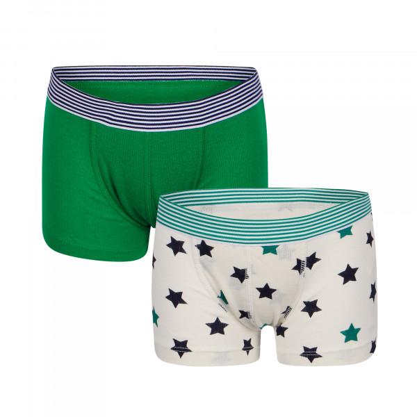 Set of Stretchy Boxers in Green and White