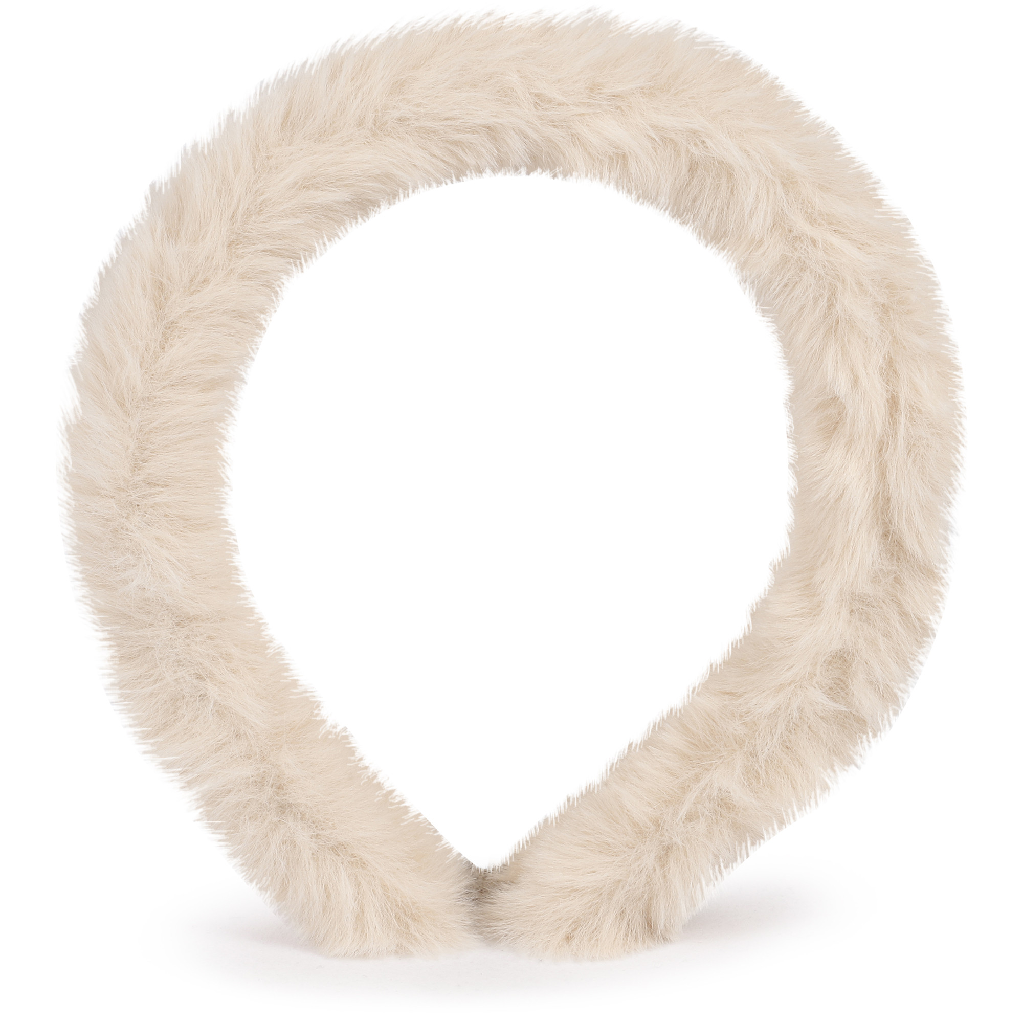 Illy Trilly Fluffy Fur Headband in Cream White