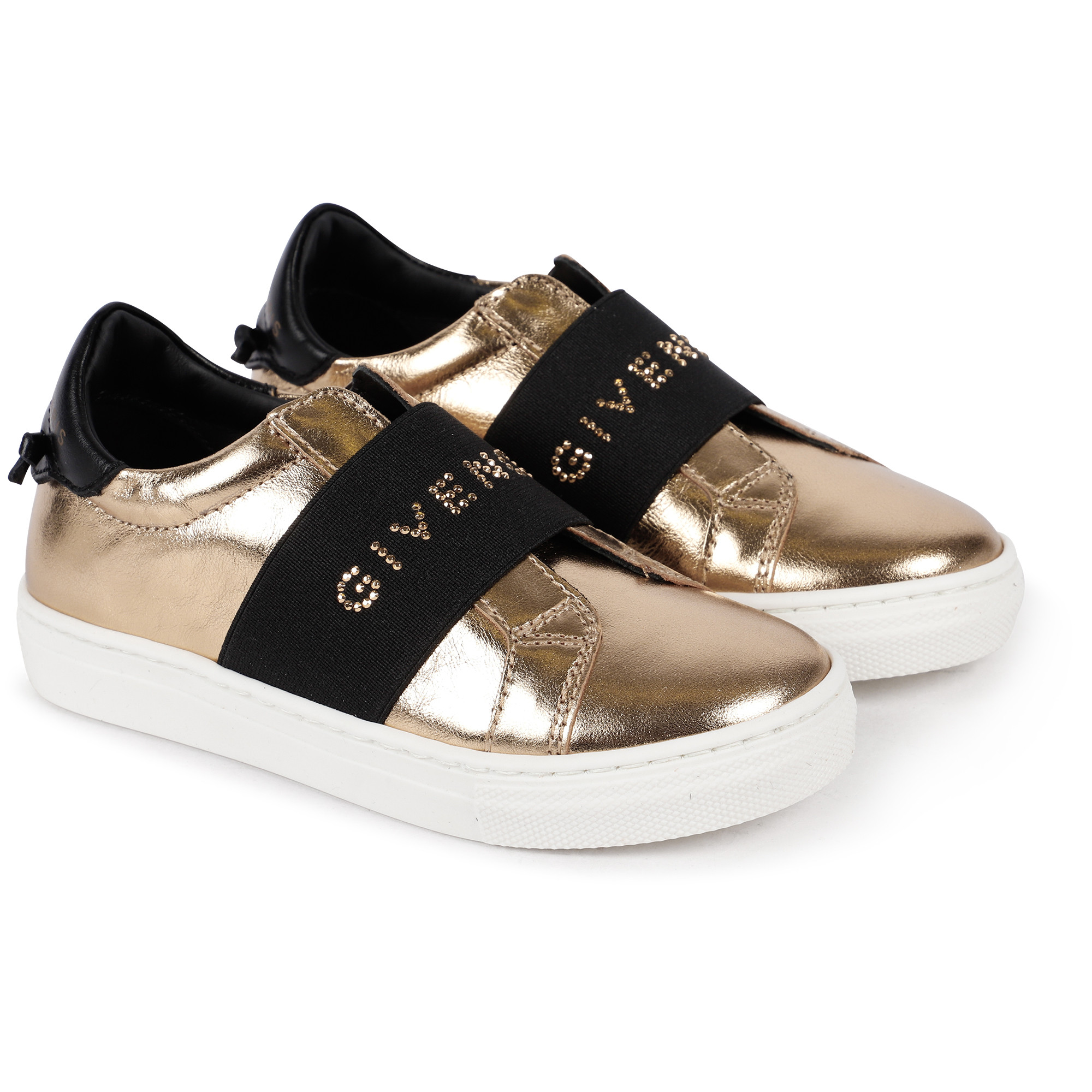 Gold rhinestone sneakers clearance