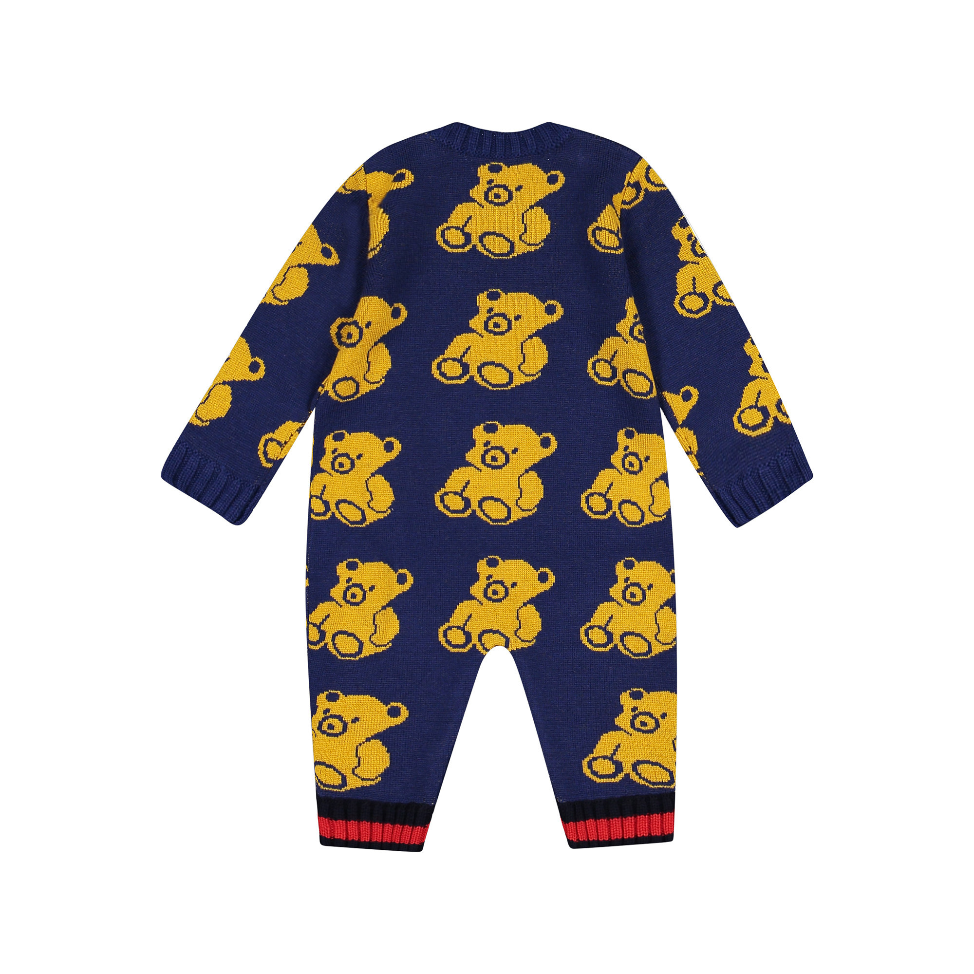 Gucci Baby Knit Onesie with Designer Bear Print for Boys