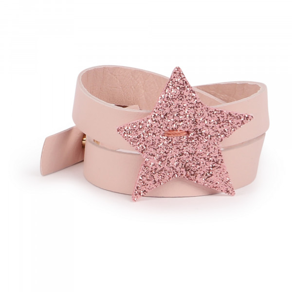 Glittery Star Necklace in Pink