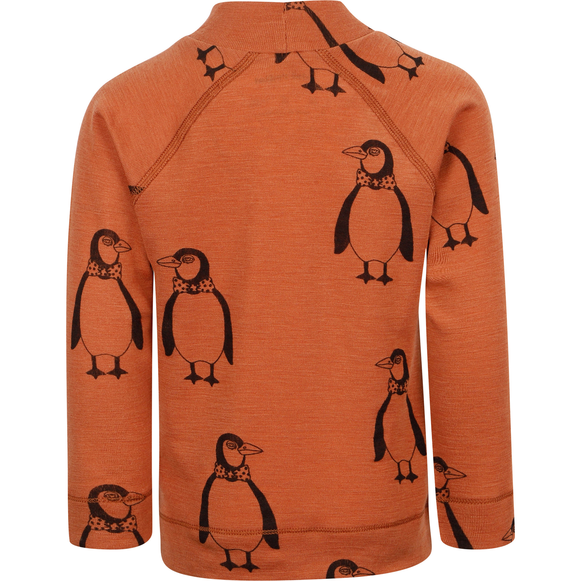 Mini Rodini Penguins Print Woolen Sweatshirt in Brown —