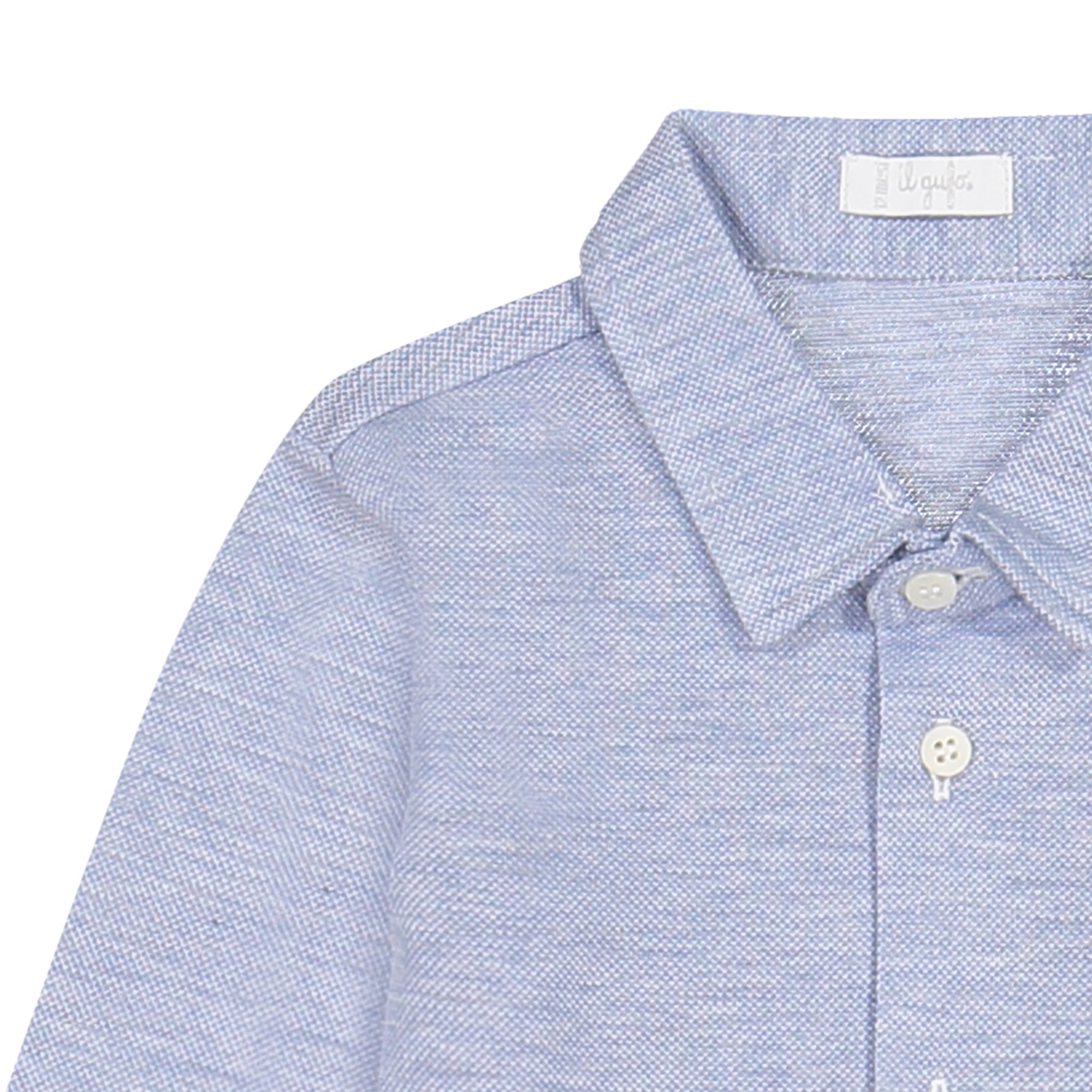 IL GUFO Boys Light Blue Chambray ButtonUp Shirt for Boys