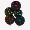 Colorful Stars Print Set of Balloons in black