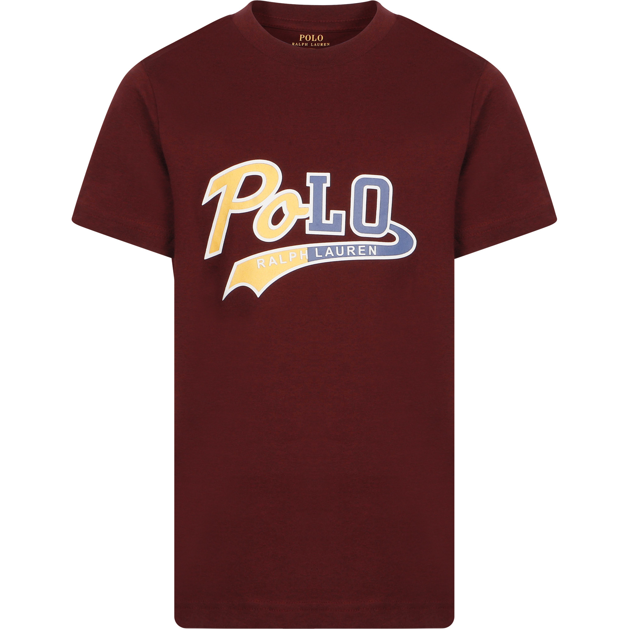 Polo Ralph Lauren Logo T-Shirt in Burgundy Red | BAMBINIFASHION.COM