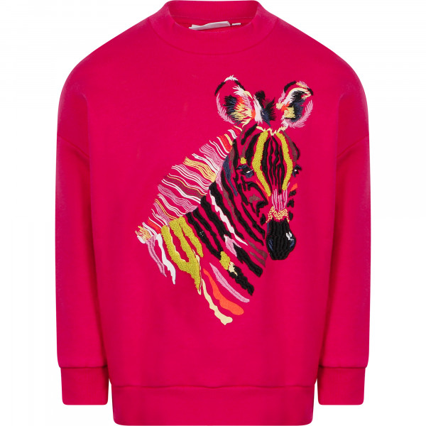 Zebra Foal Sweatshirt in Fuchsia