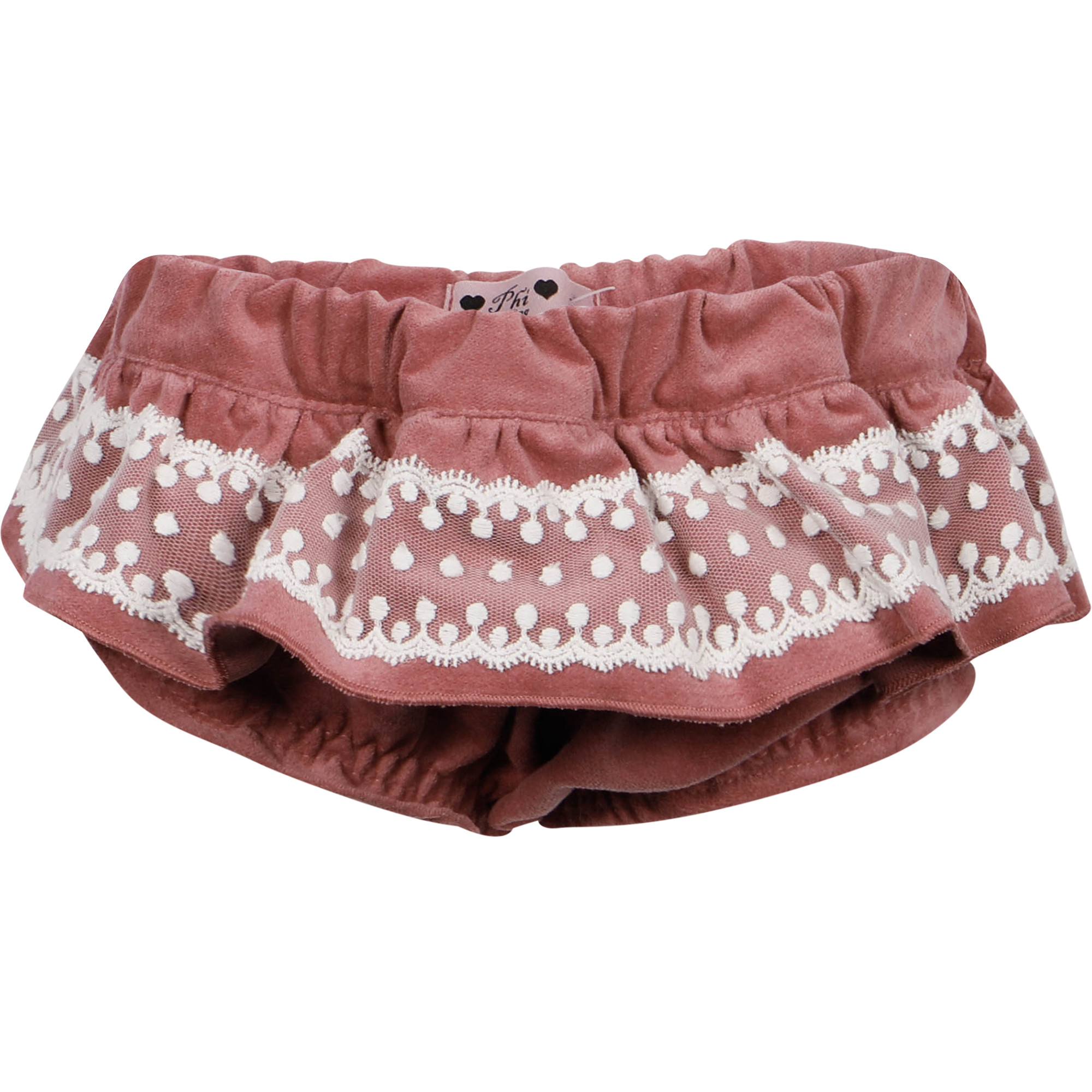 Phi Clothing Lace and Bow Detailing Baby Bottom in Dark Pink