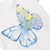 Floral Butterfly Design T-Shirt in White