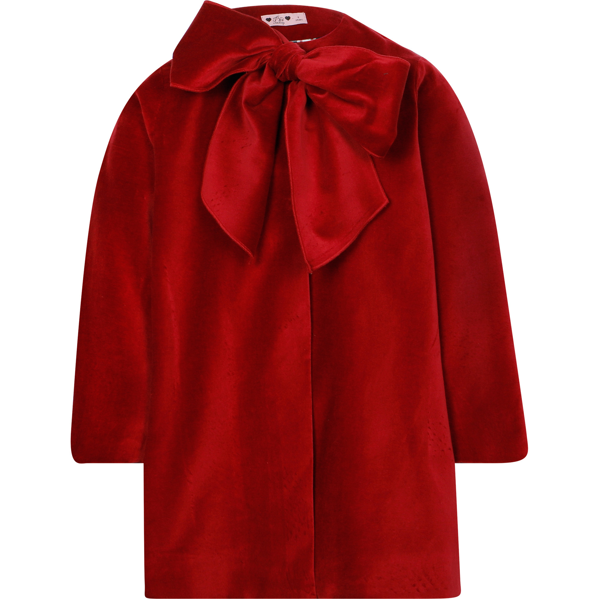 Phi Clothing Ribbon Coat in Bordeaux Red