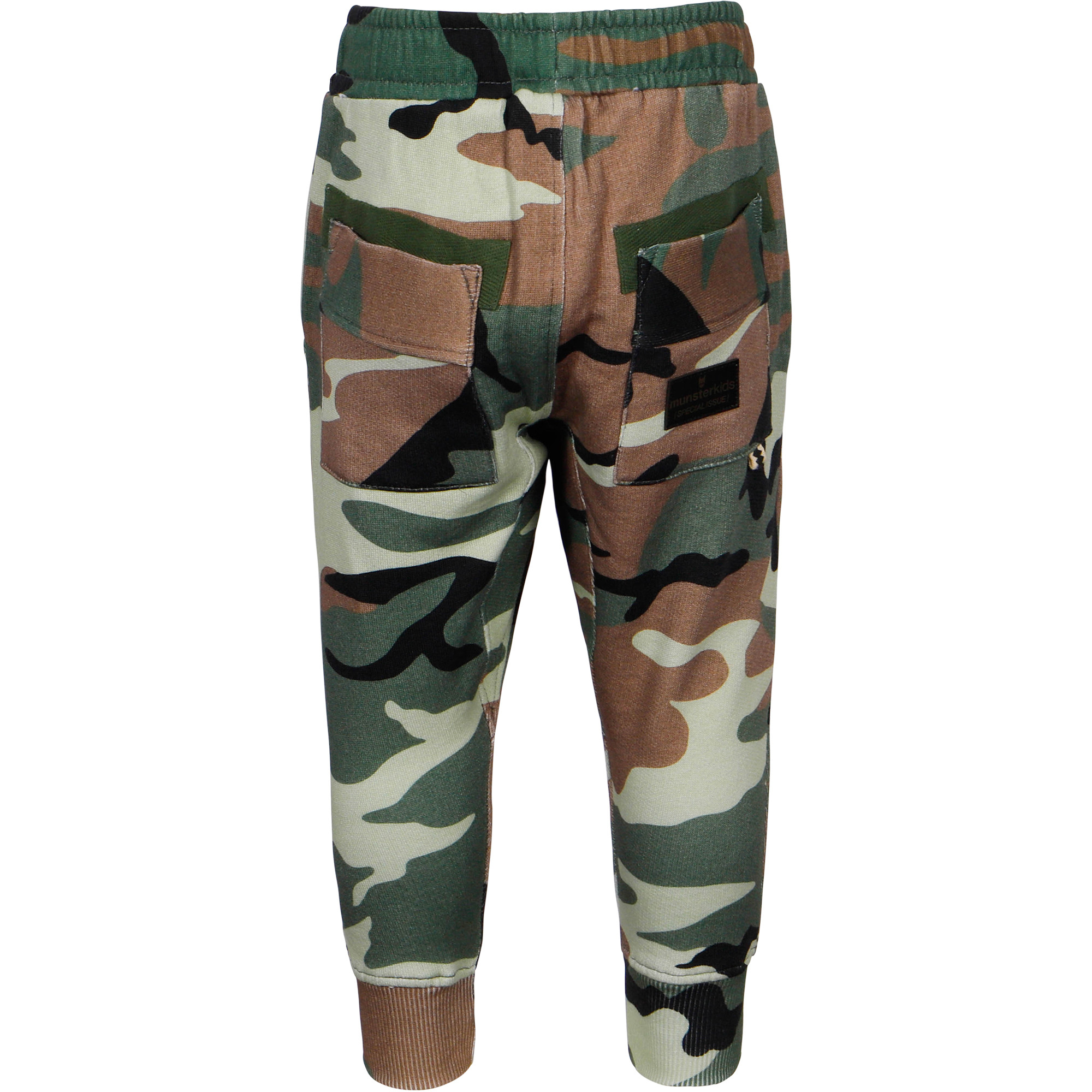 Munster Kids Camouflage Print Track Pants in Green —
