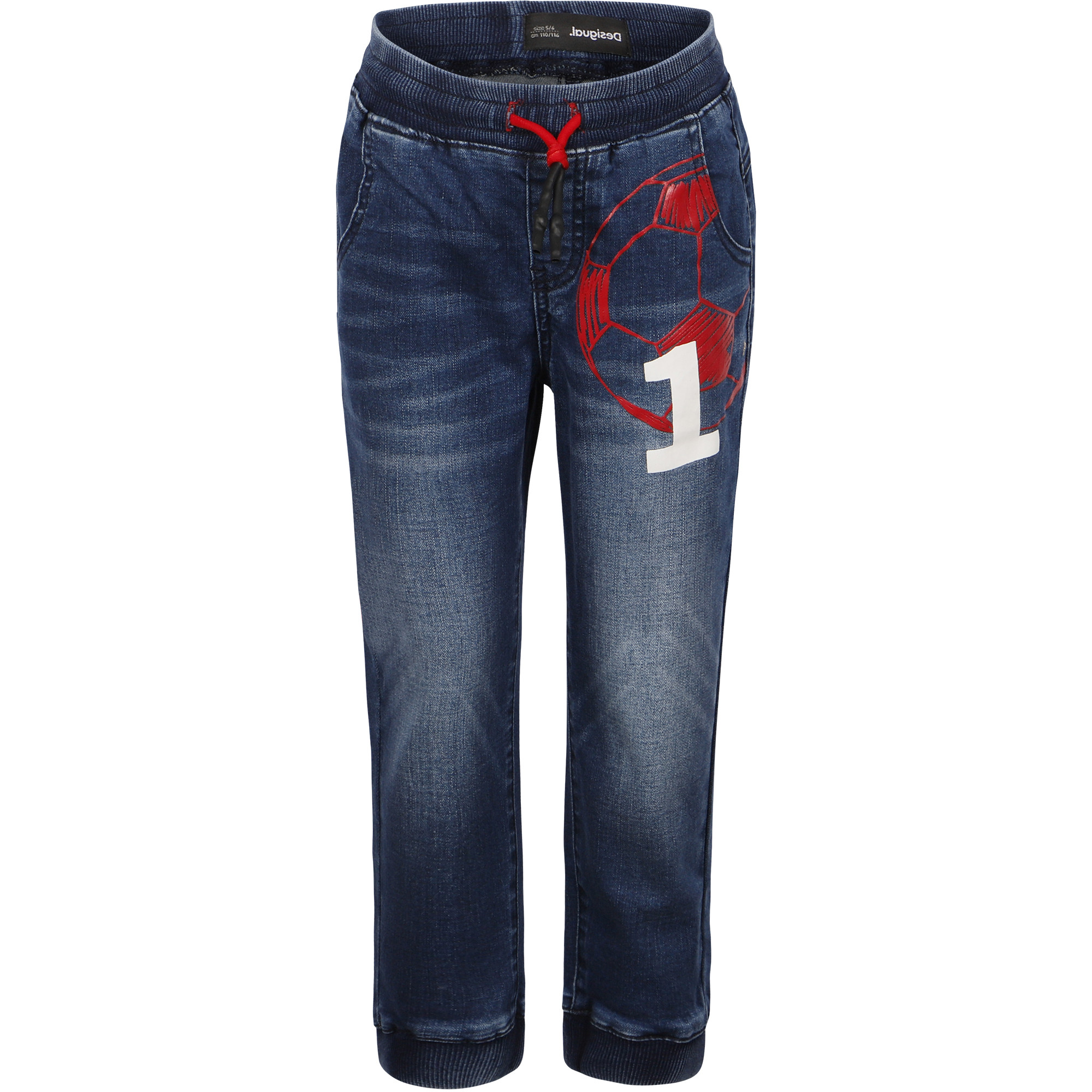 Desigual Logo Football Jeans with drawstring in Blue