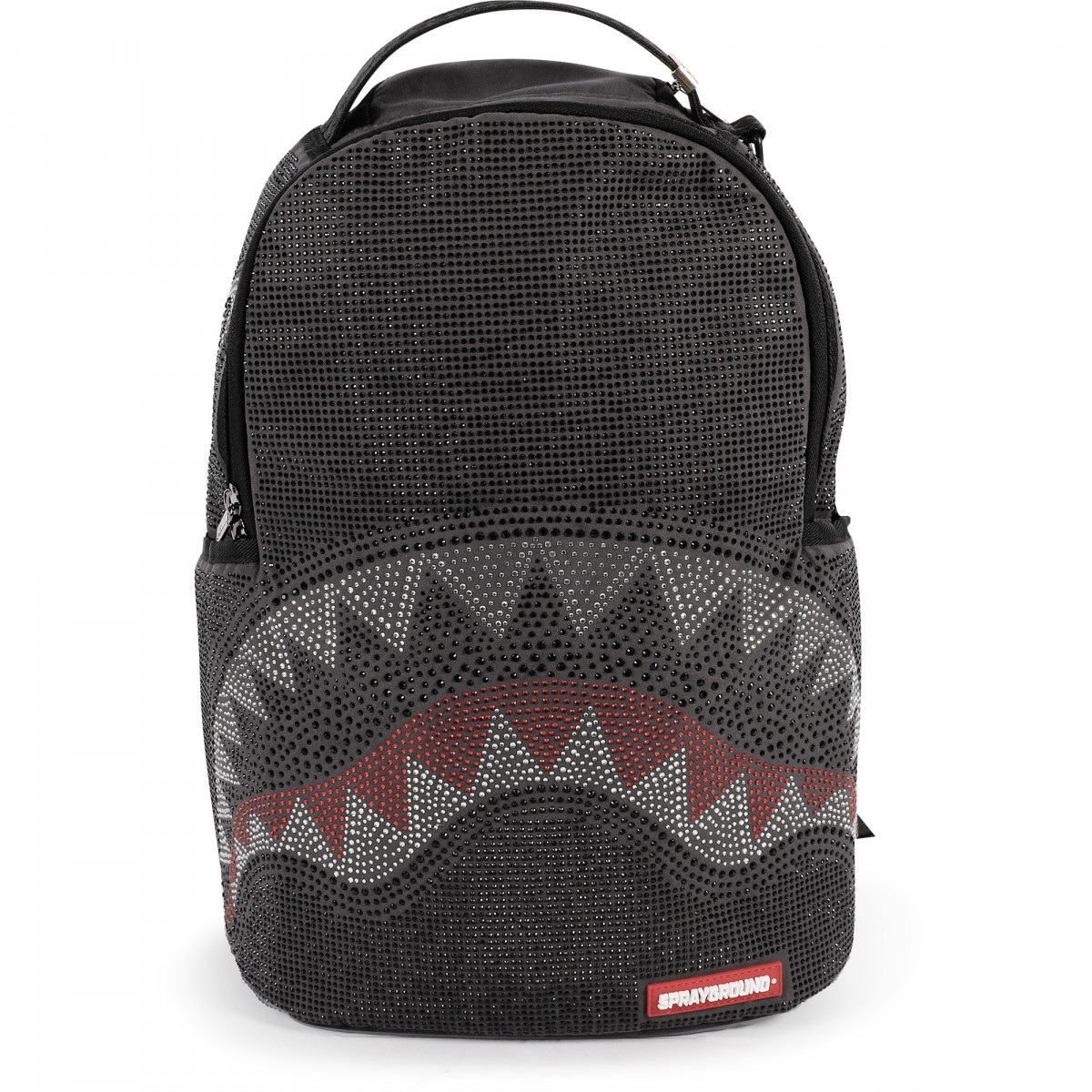 Sprayground Logo Shark Rhinestones Backpack in Black —