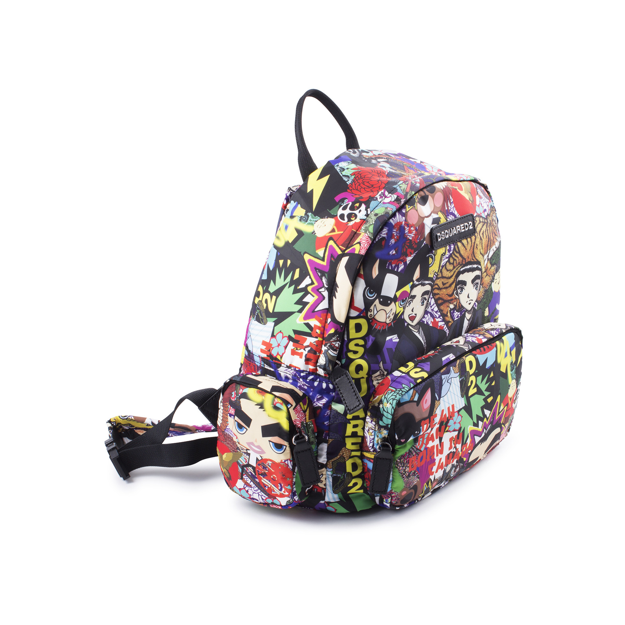 Dsquared2 Colorful Manga Character Backpack with Carrying Case for Boys