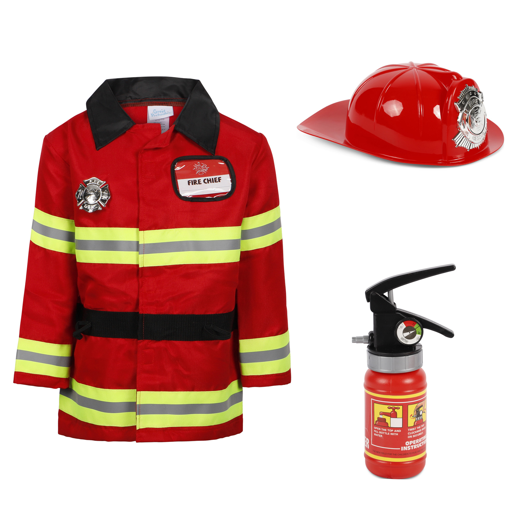 Great Pretenders Firefighter Costume Set in Red —