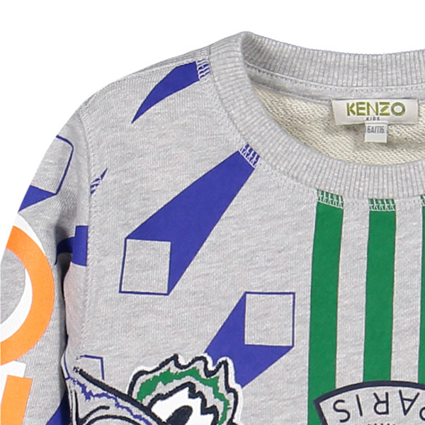 Boys Sweatshirt with Peace Sign and Tiger