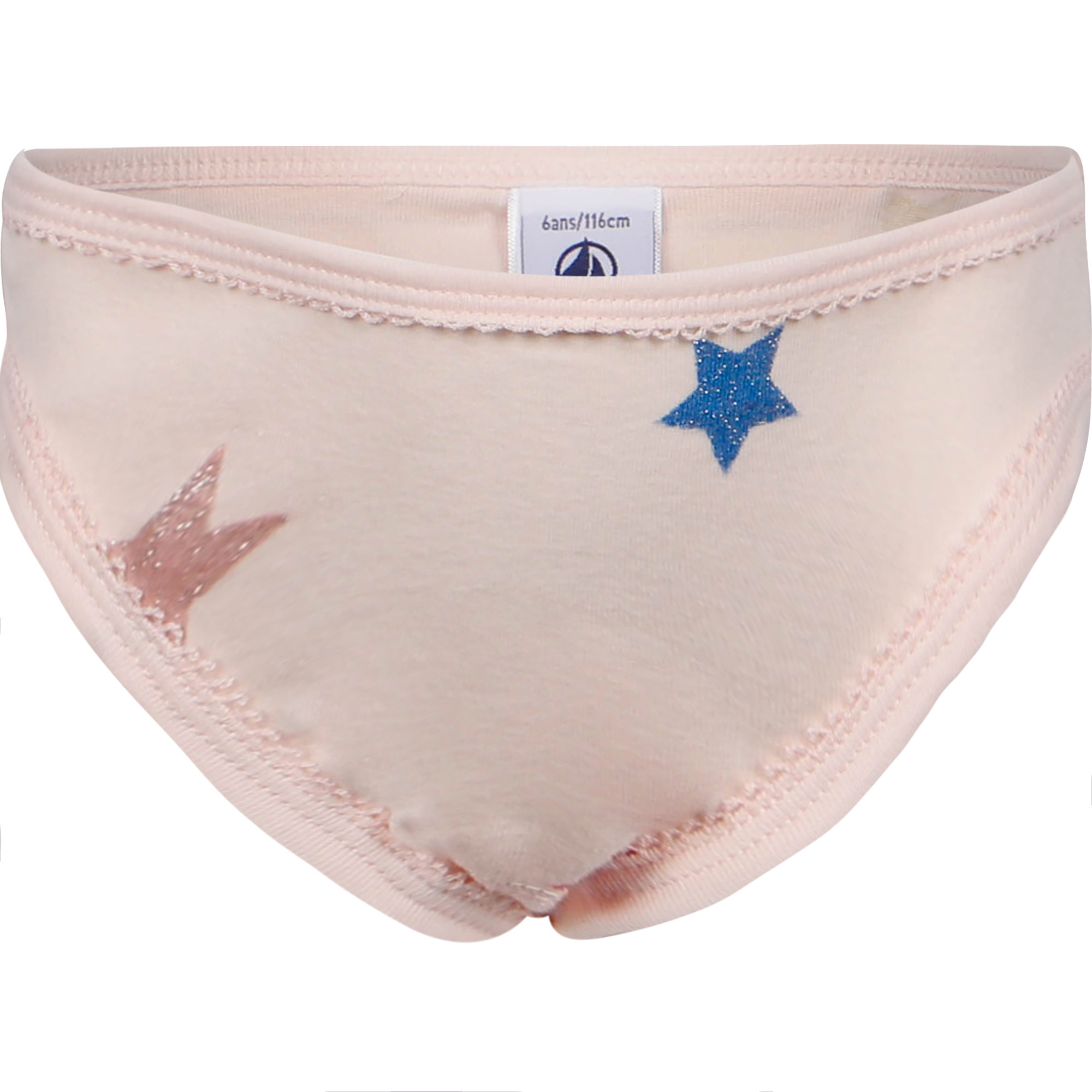 Petit Bateau Logo Panties Set in Pink and White