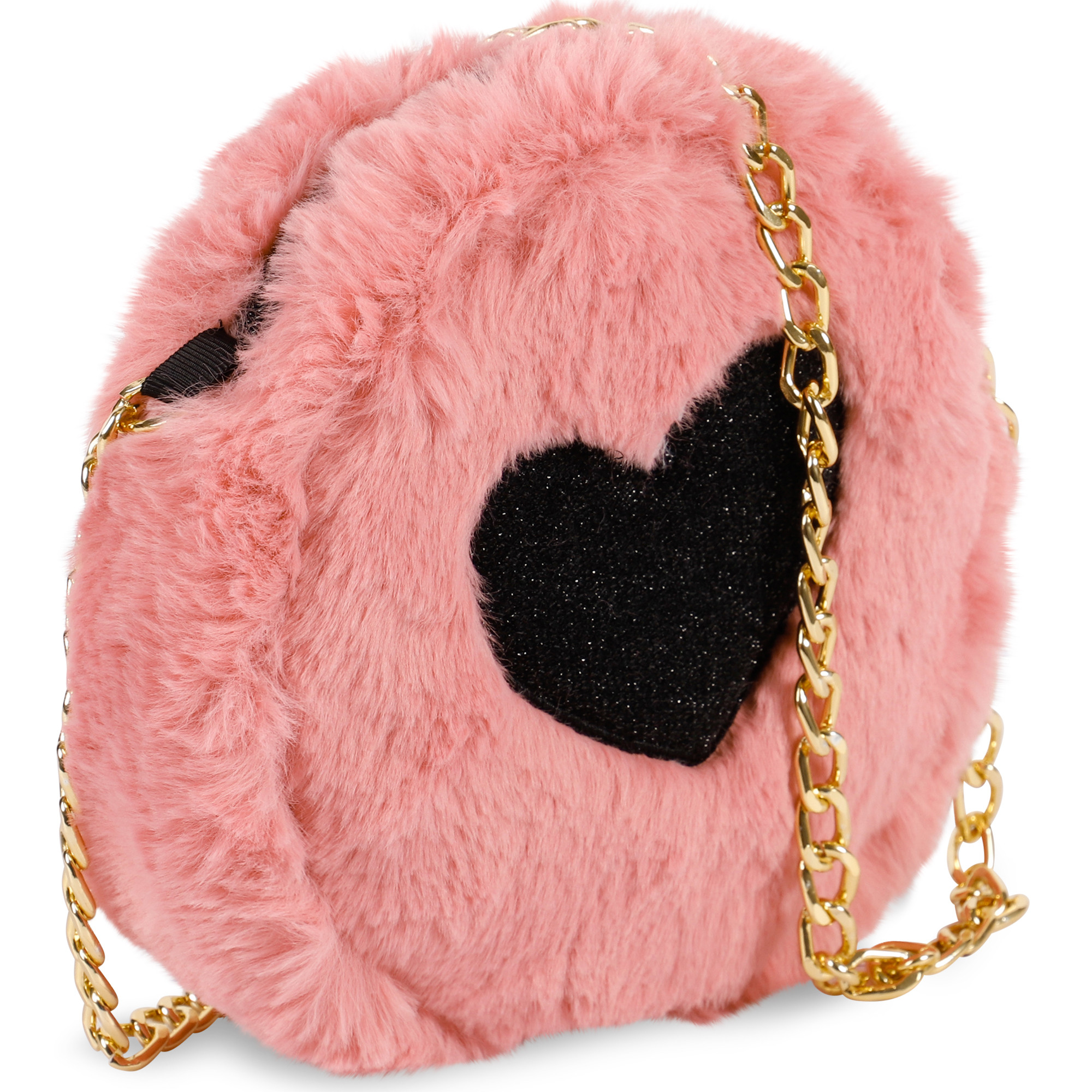 Miss Blumarine Love Heart Faux Fur Shoulder Bag in Pink