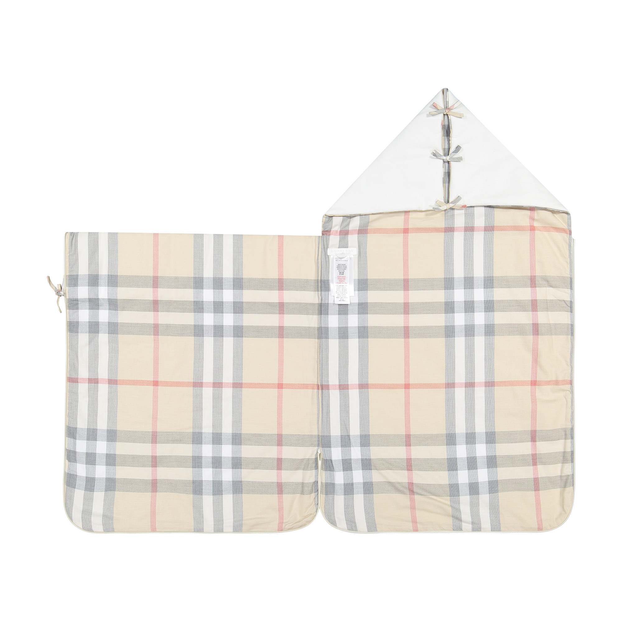 Burberry Baby Grow Bag with Bows and Tartan Lining for Boy & Girls