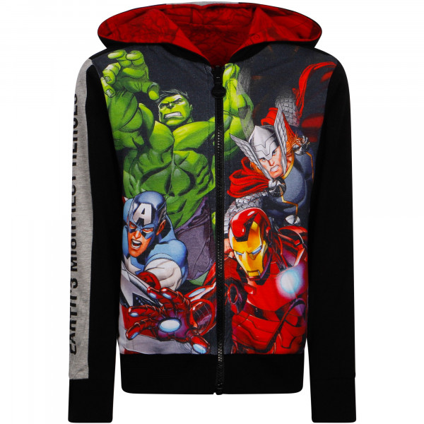 Reversible Avengers Print Hoodie in Red