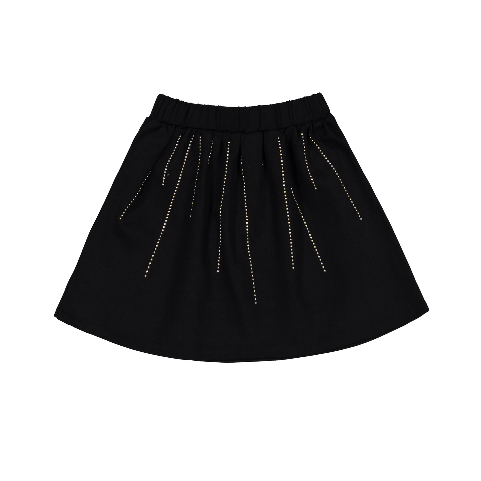 Moschino Girls Black Skirt with Silver Rhinestone Accents and Logo for