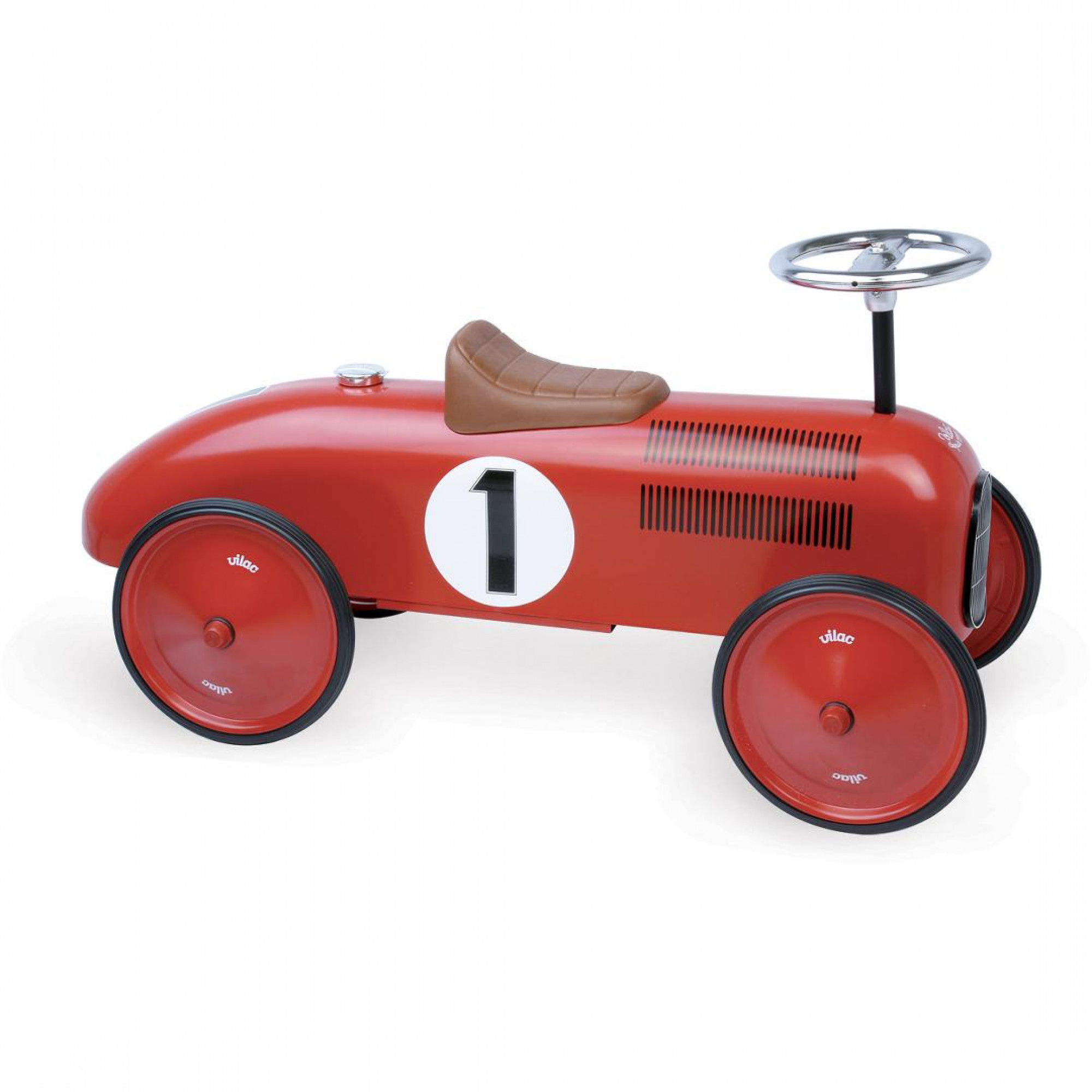 Vilac RideOn Vintage Race Car Toy in Red