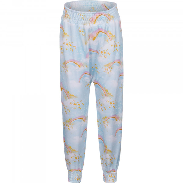 Rainbow Print Track Light Blue Sweatpants