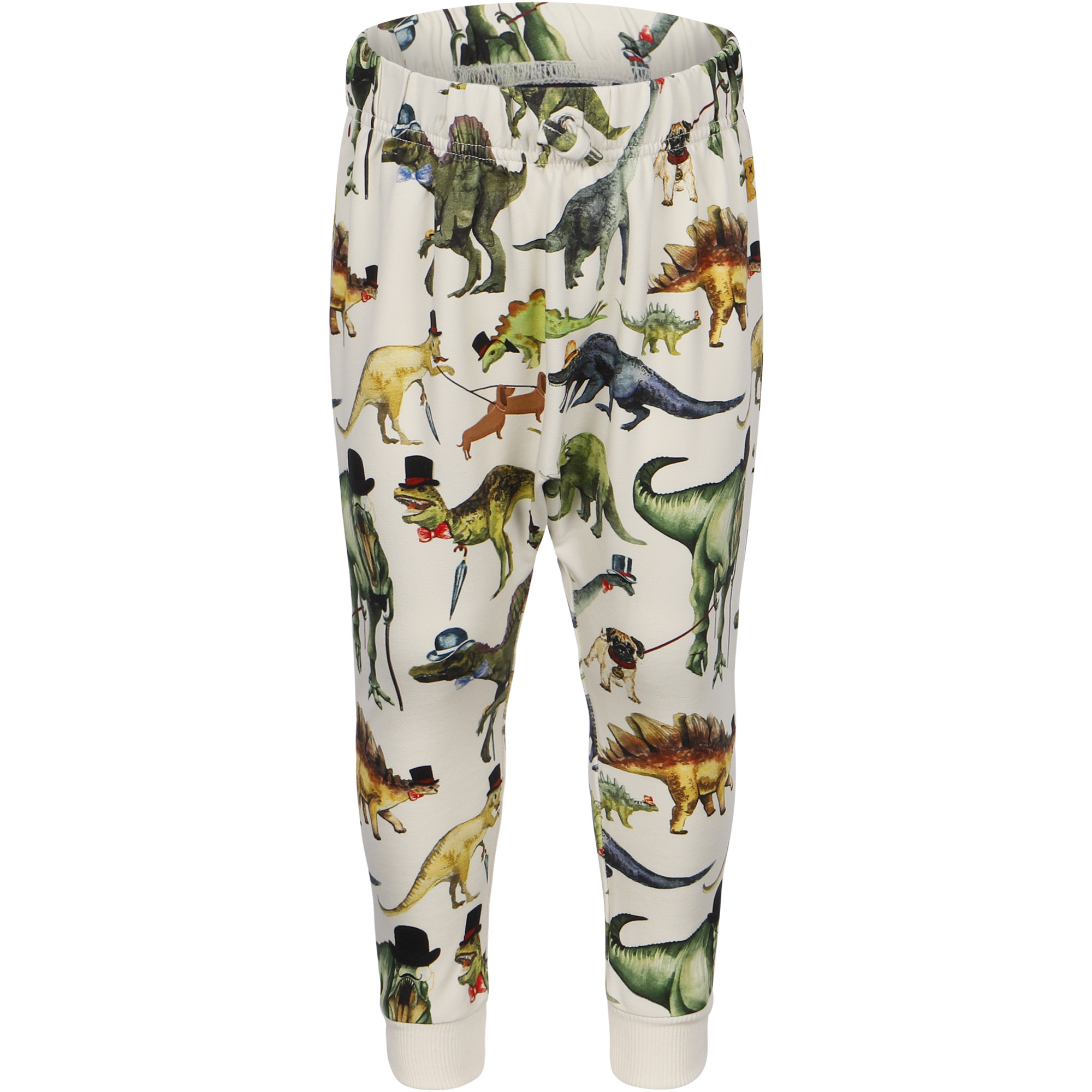 Rock Your Baby Gentlemen Dinosaur Track Pants in White