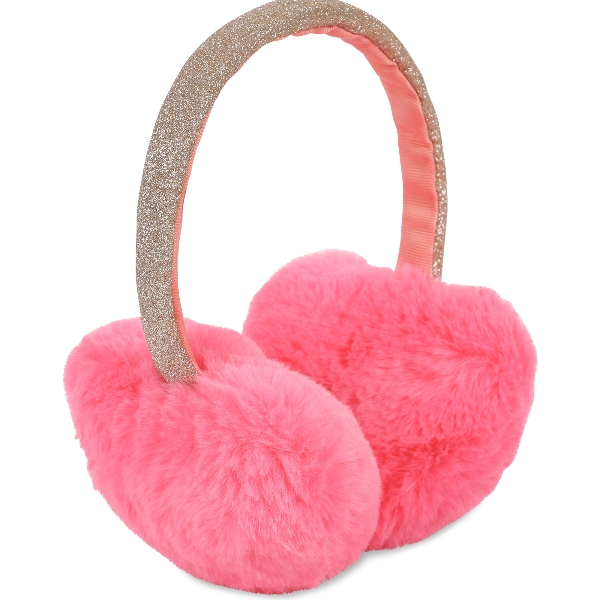 Rockahula Kids Glittery Faux Fur Earmuffs in Pink