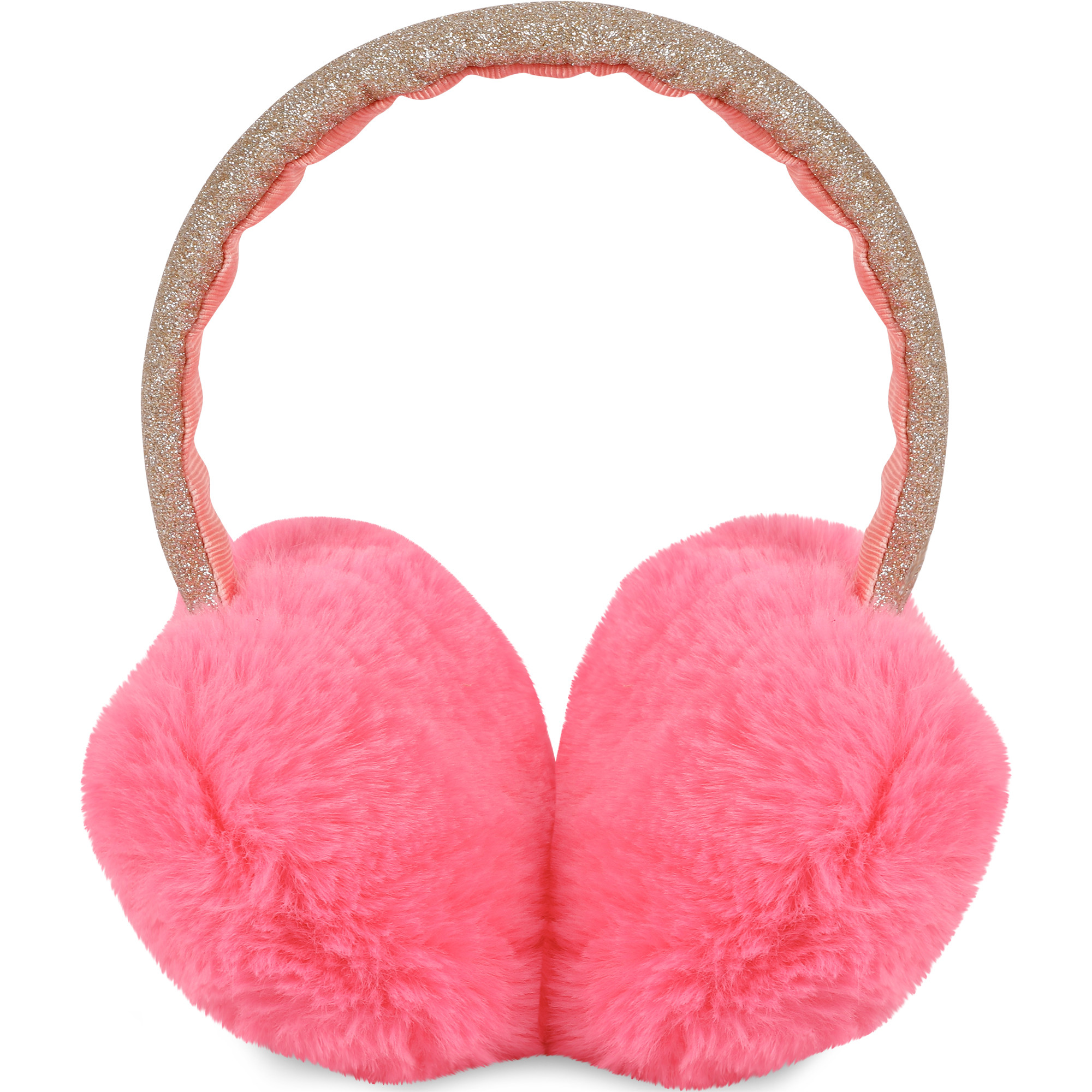 Rockahula Kids Glittery Faux Fur Earmuffs in Pink —