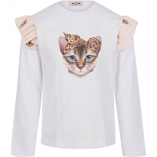 Leopard Cat T-Shirt in White