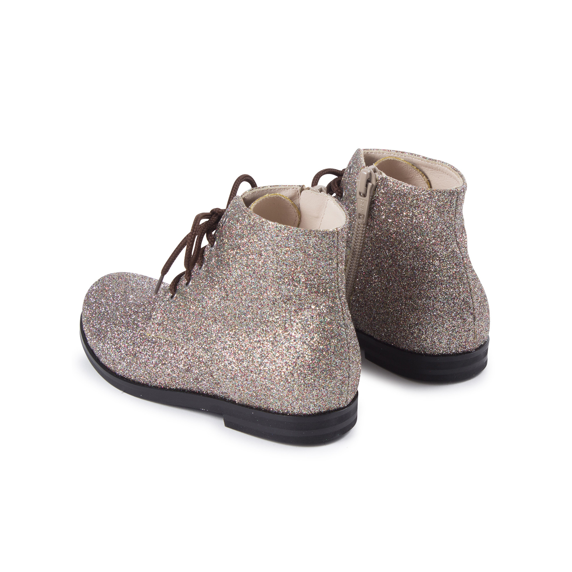 IL GUFO Girls Glitter Lace Up Ankle Boots for GIRLs