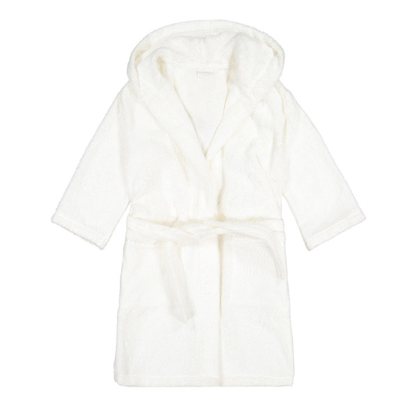 La Perla Plush White Terry Cloth Robe with Hood and Belt