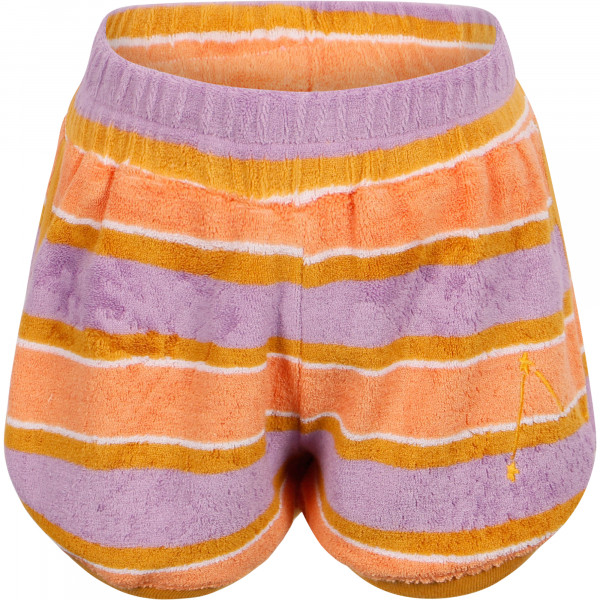 Striped Terry Shorts in Orange and Purple