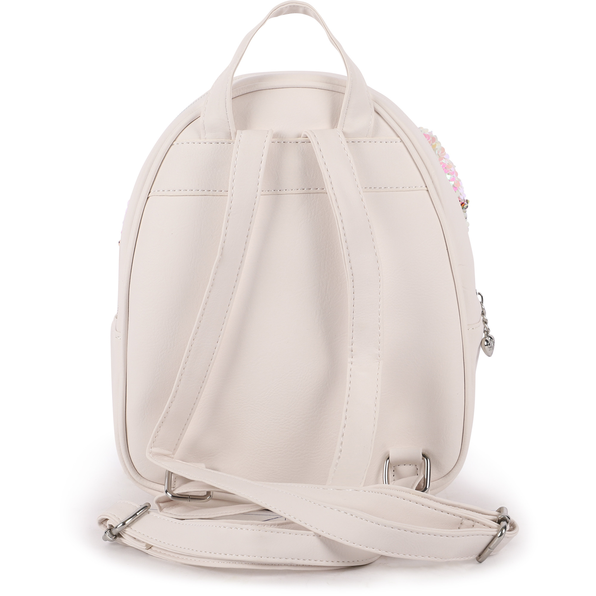 OMG Accessories Metallic Over the Rainbow Mini Backpack in White