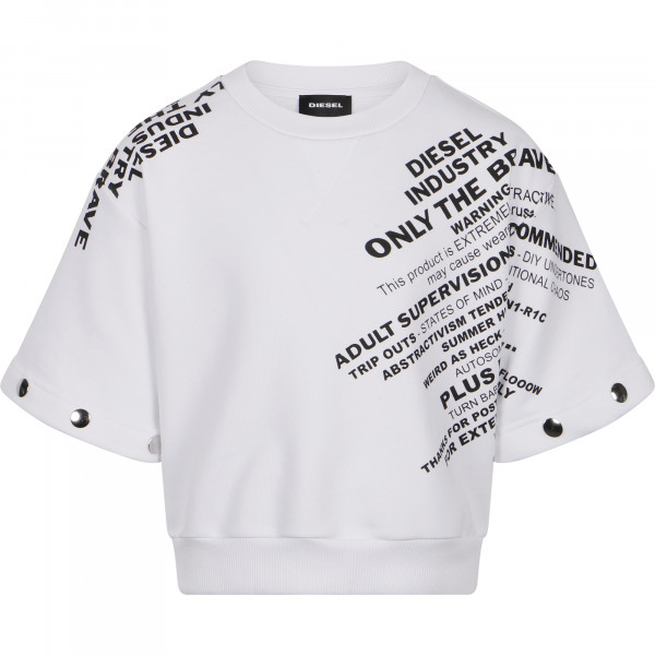 white slogan sweatshirt