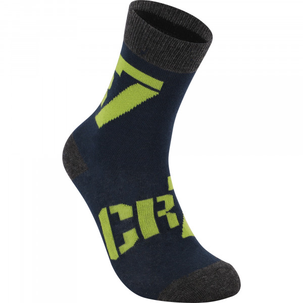 Logo Striped Set of Socks in Blue and Green