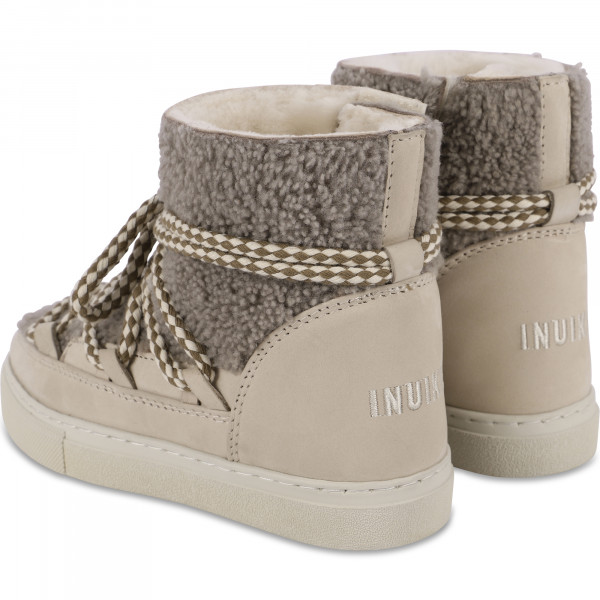 Fleece Boots in Grey and Beige