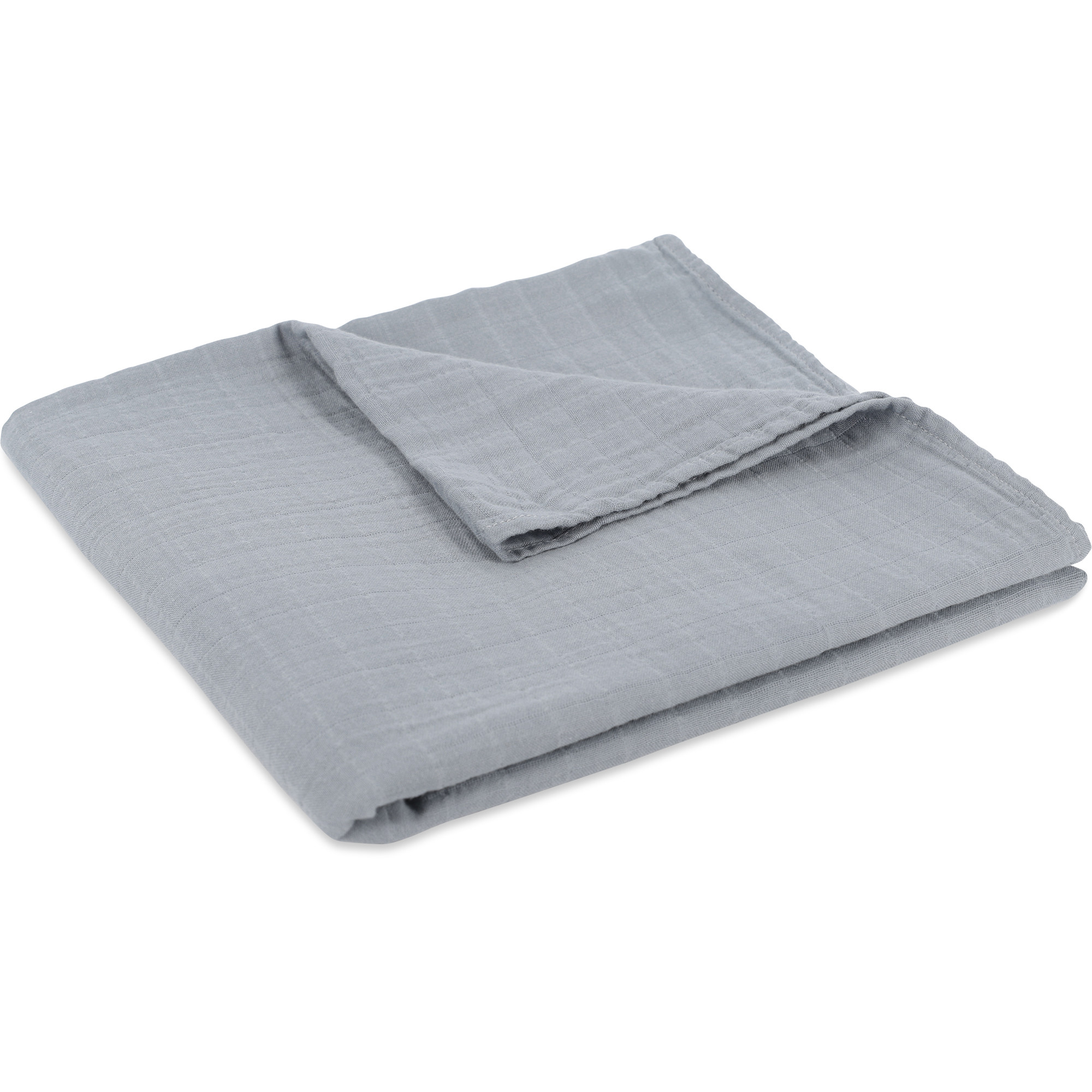 Mushie Organic Cotton Muslin Swaddle Blanket in Grey —