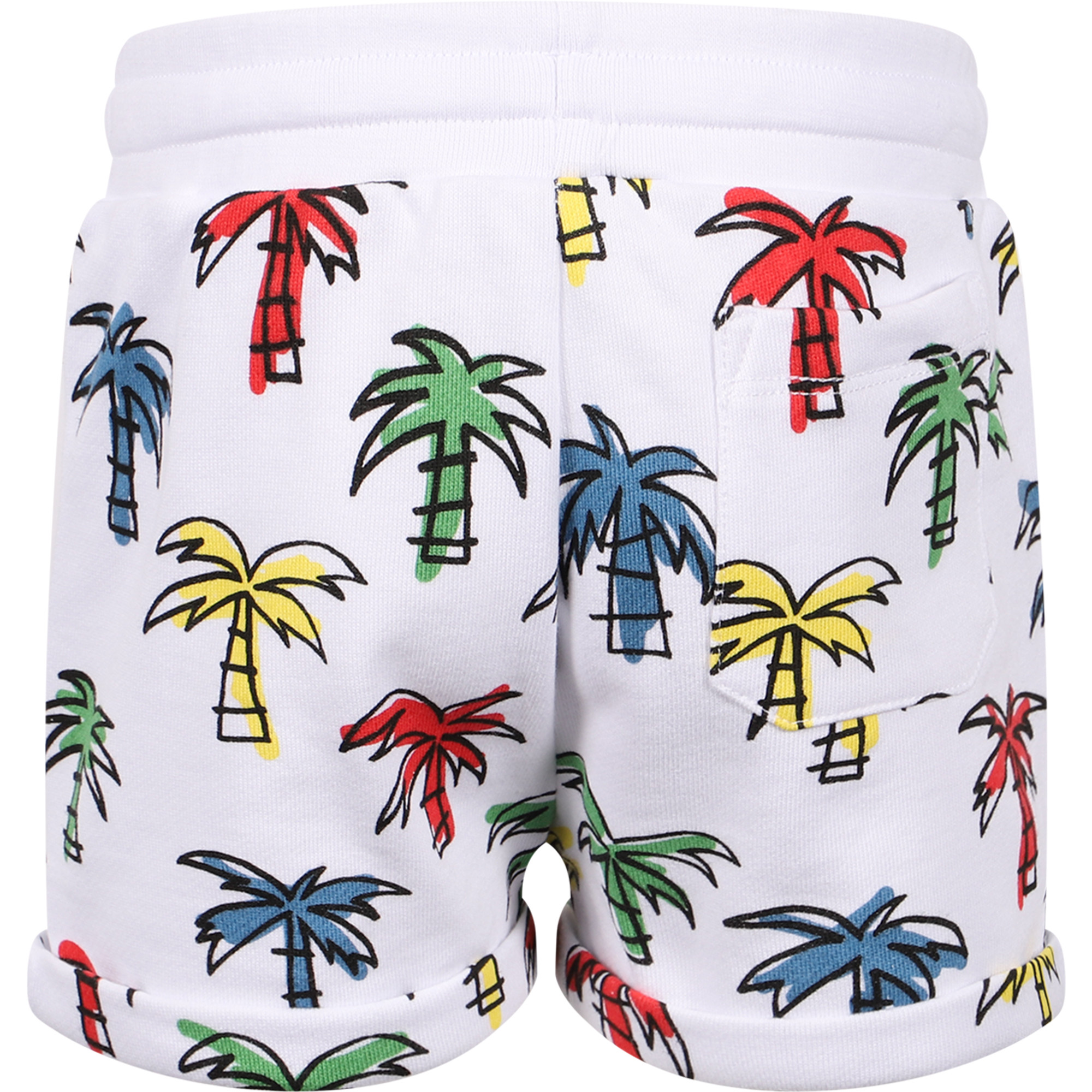 Stella McCartney Palm Trees Print Organic Cotton Shorts in White
