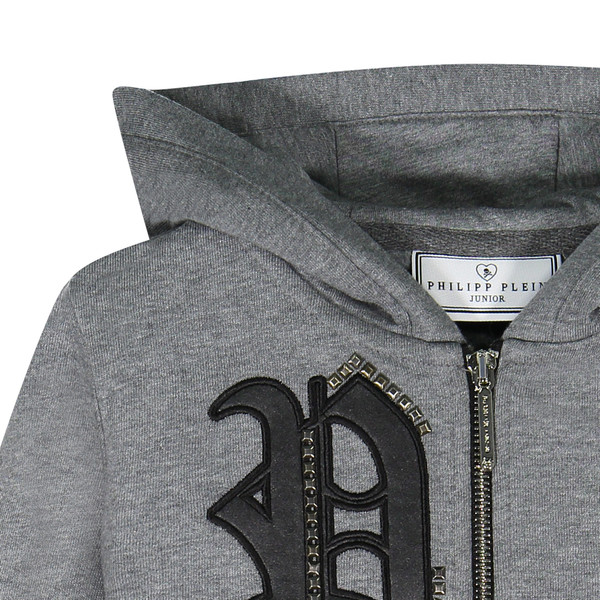 Philipp Plein - Boys Hoodie with Logo 'P' and Stud Detailing |  BAMBINIFASHION.COM