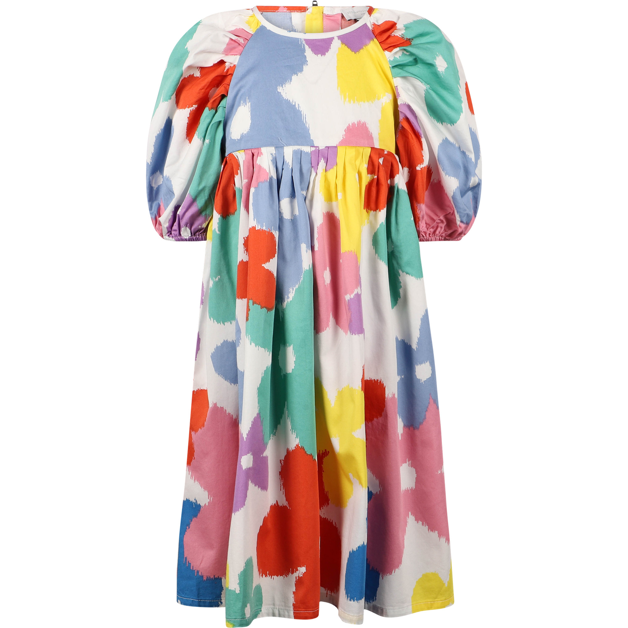 puff sleeve printed dress
