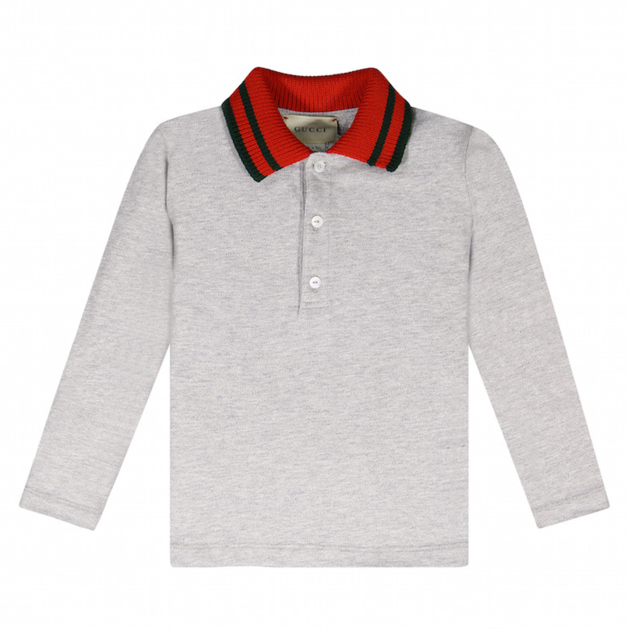 Boys Striped Red Collar Polo Shirt 