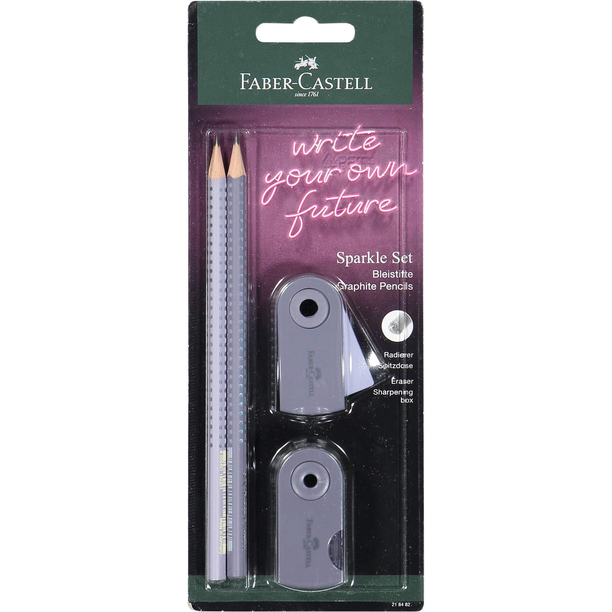 FaberCastell Pencils, Eraser and Sharpener Set in Grey